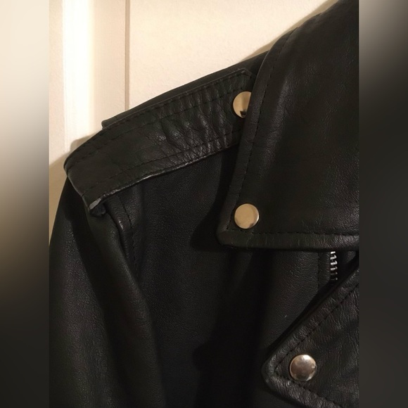 VINTAGE LEATHER JACKET STAR USA BIKER-STYLE - Picture 8 of 11